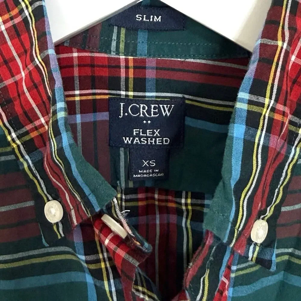J. Crew Slim Flex Washed Tartan Shirt